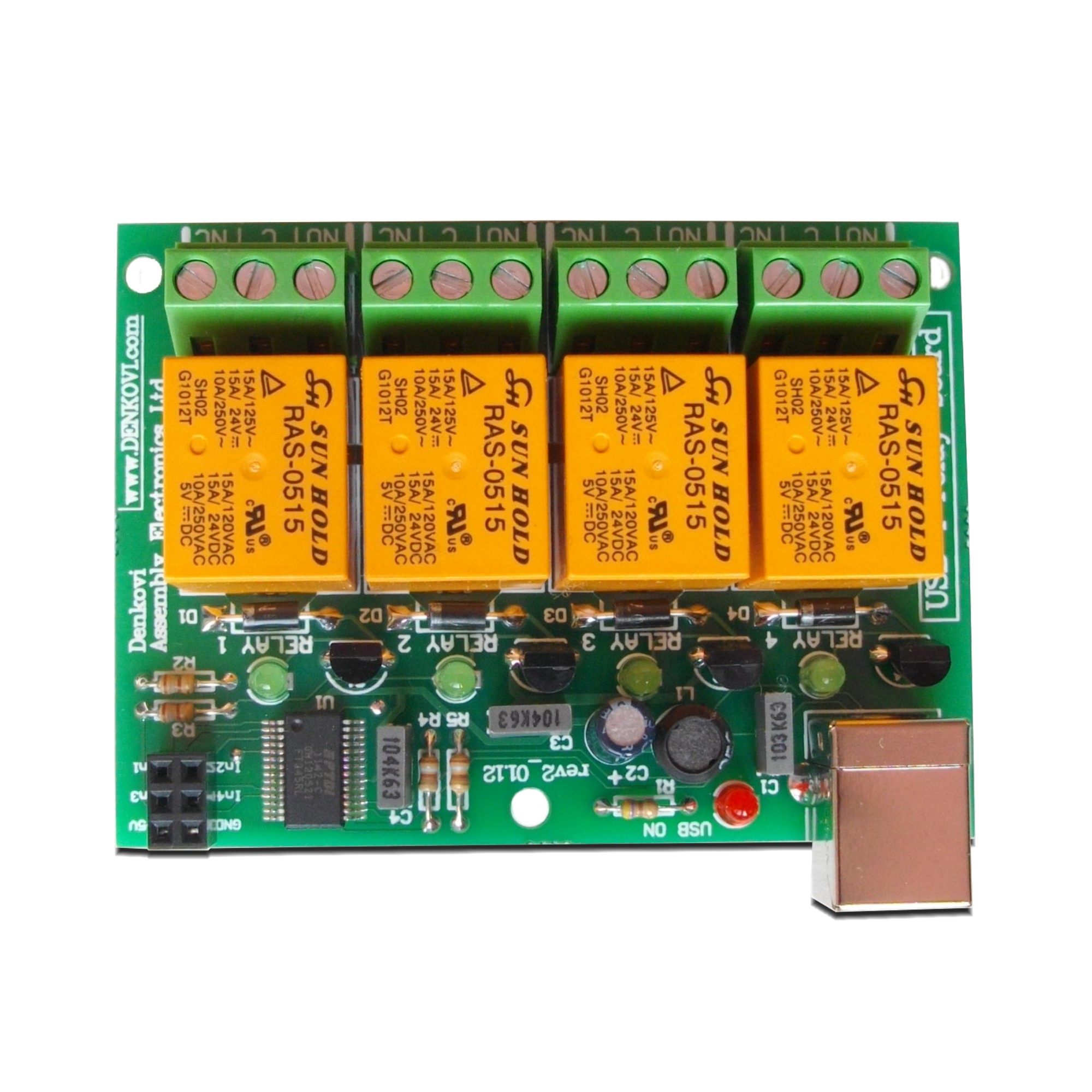 USBRelaisKarte;4 Relais/relays 220V / USB relay board eBay